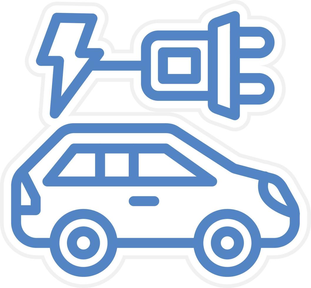 Electric Car Vector Icon Style