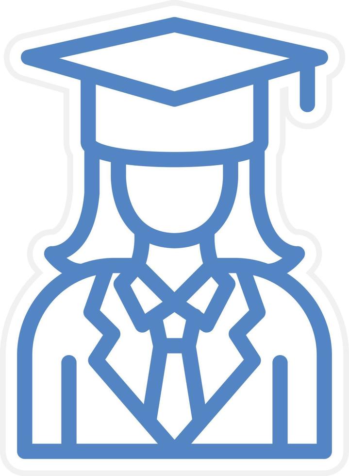 Female Graduate Vector Icon Style