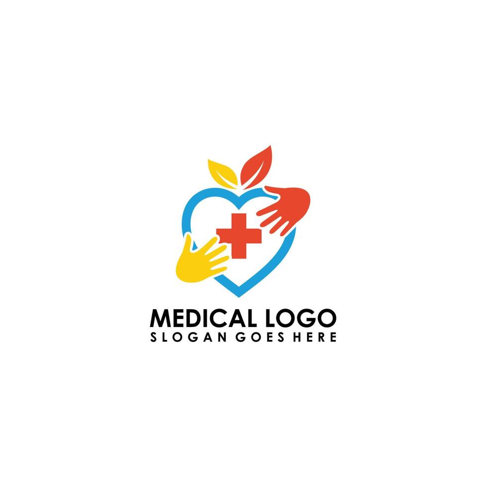 Health medical logo template vector