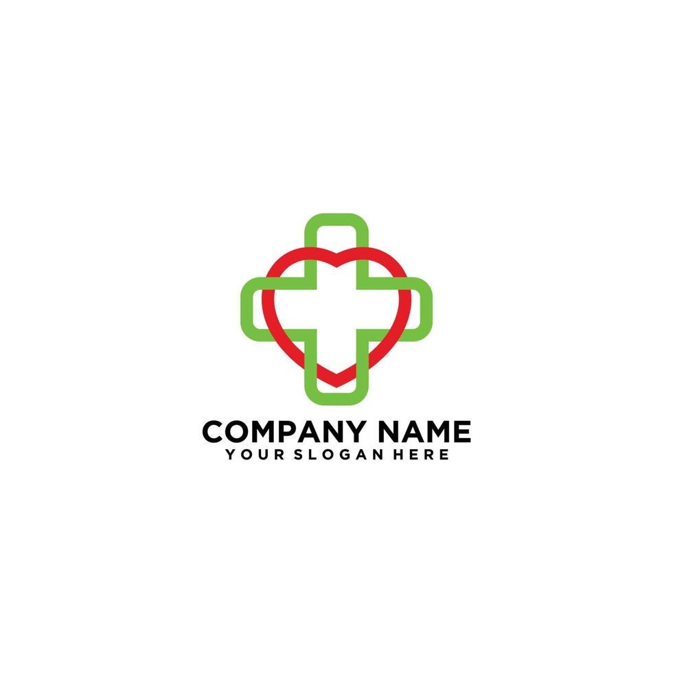 Health medical logo template vector