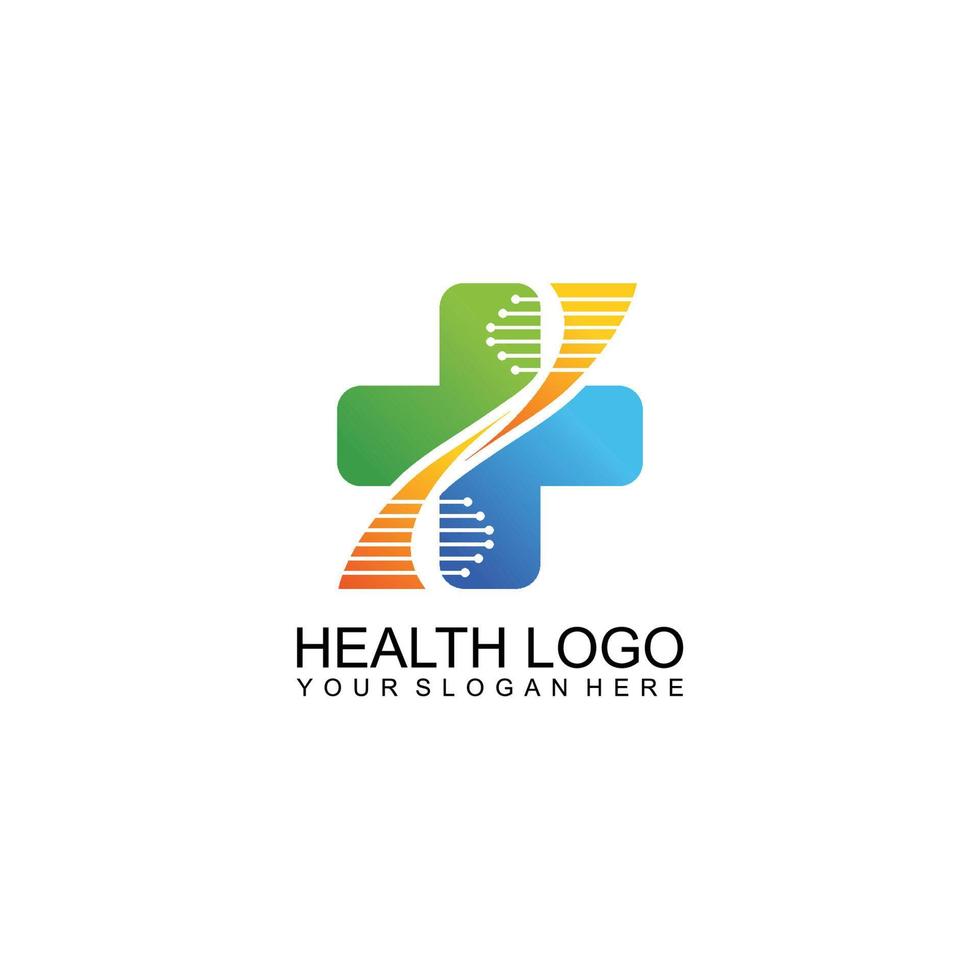 Diseño de ilustración de vector de plantilla de logotipo médico de salud