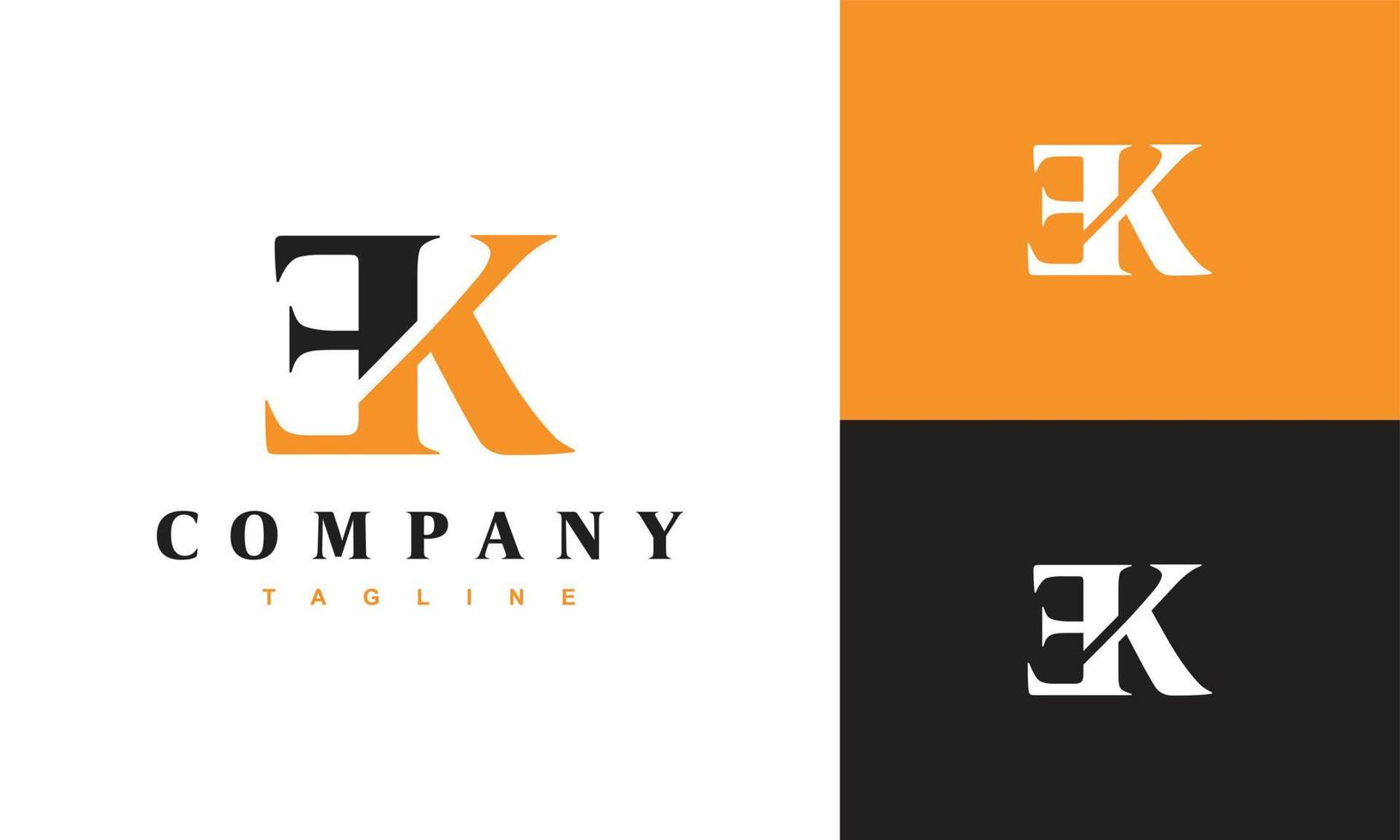 monogram letter EK logo vector