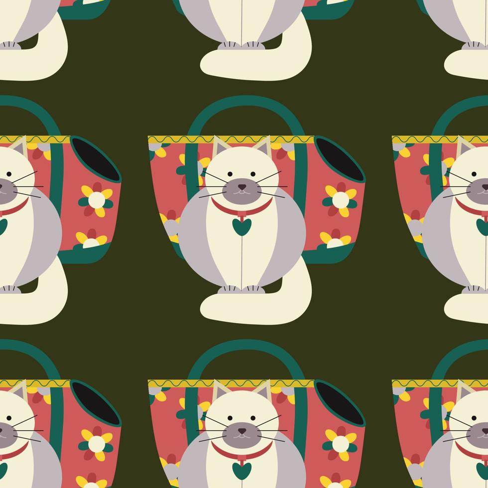 Pattern with carrier, bag for animals, cats, dogs, pet care. vector