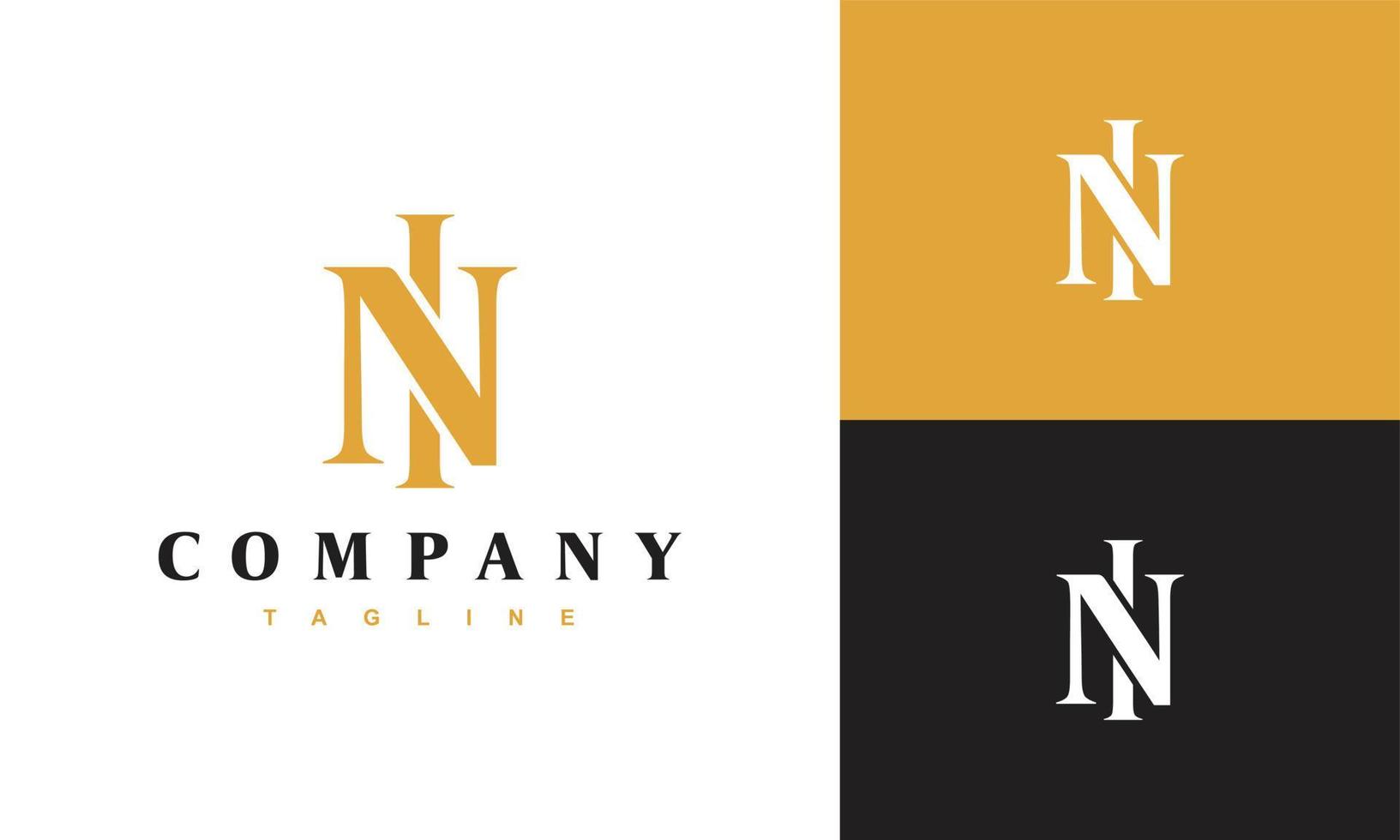 luxury monogram letter NI logo vector