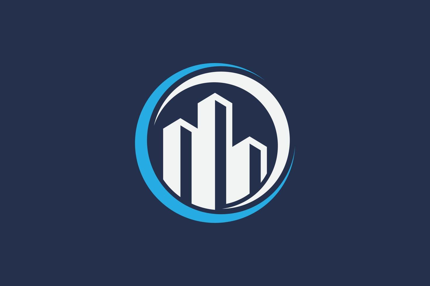 circle logo city building vector