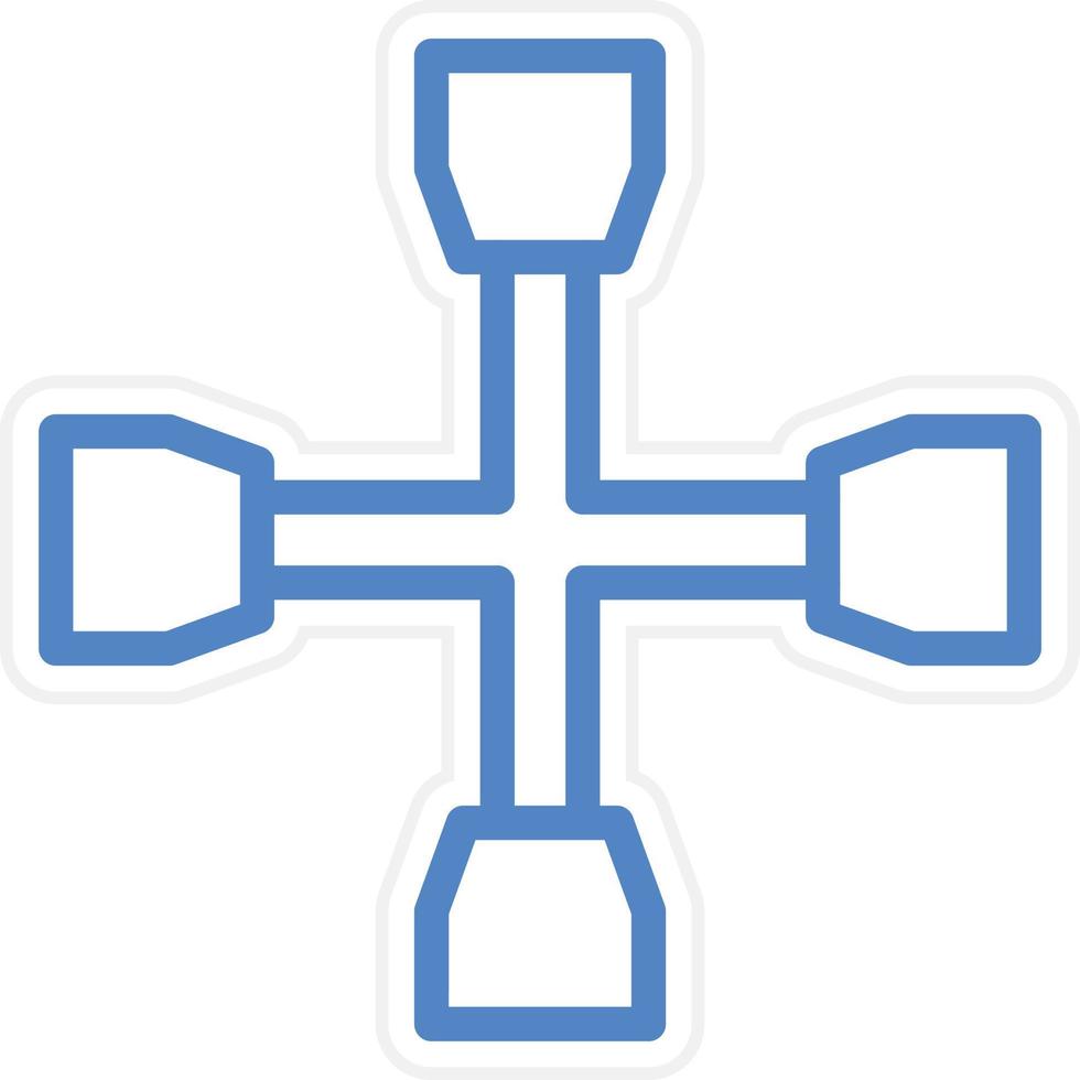 Cross Wrench Vector Icon Style