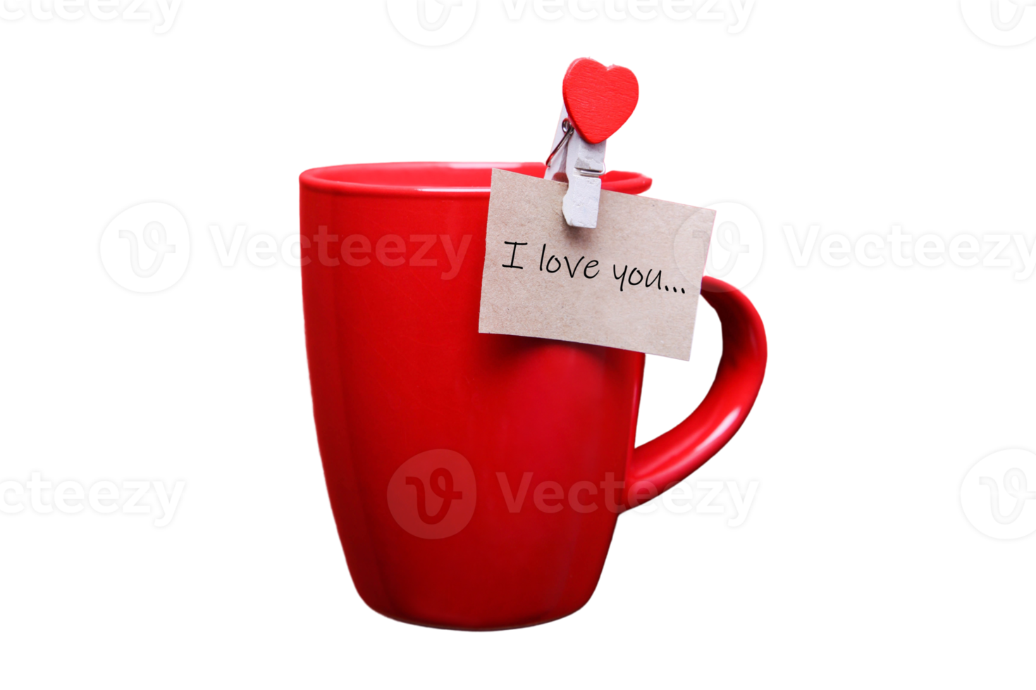 Red mug isolated on a transparent background png