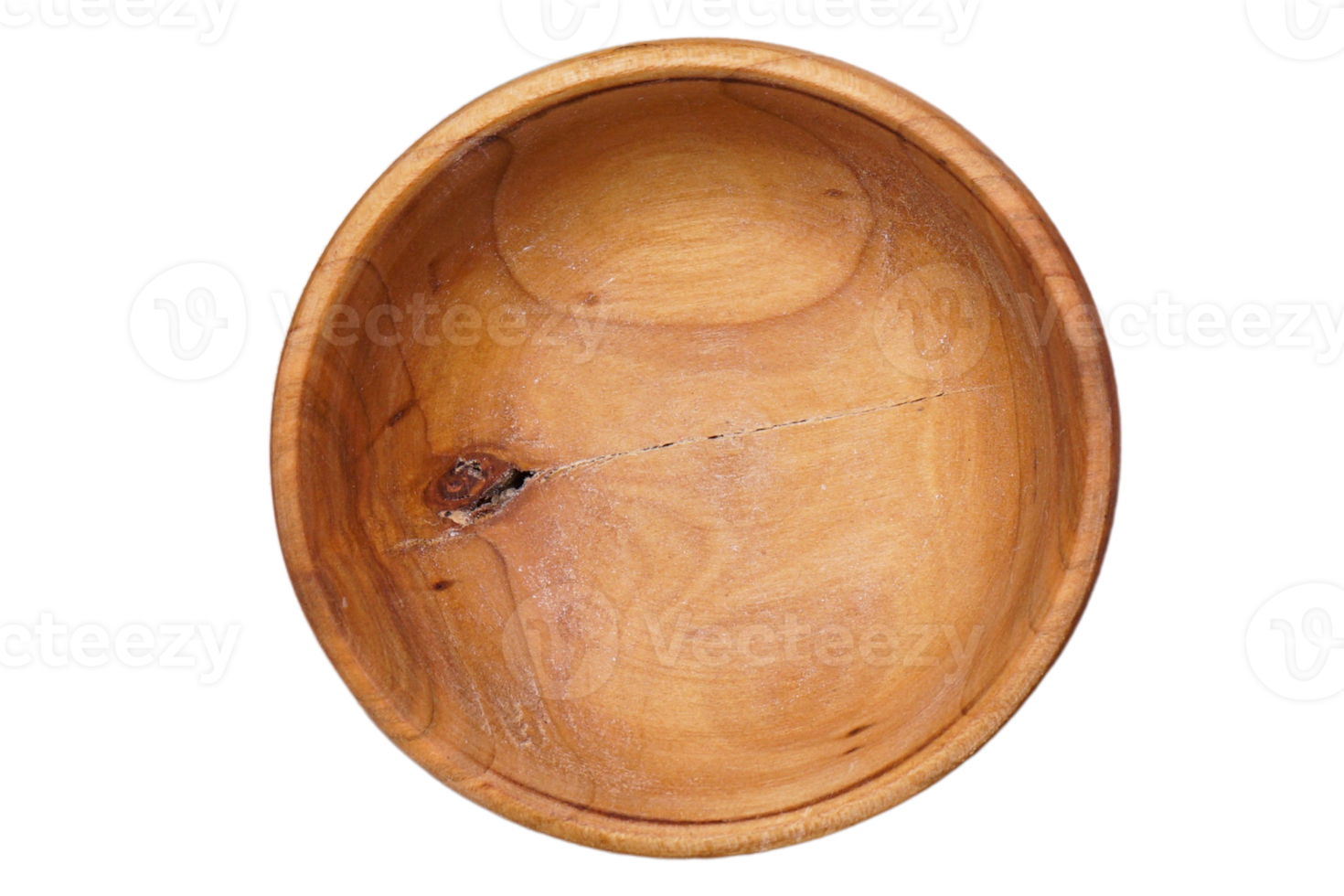 Brown wooden bowl isolated on a transparent background png