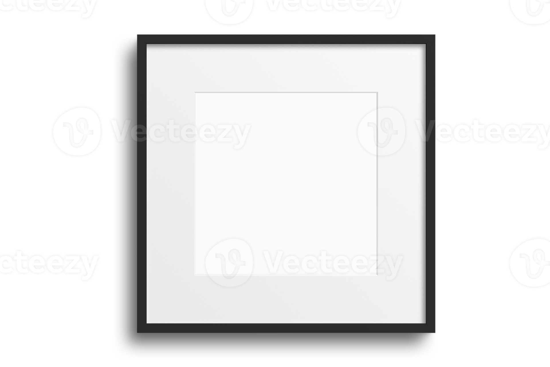 Black square picture frame mockup isolated on a transparent background 22742800 PNG