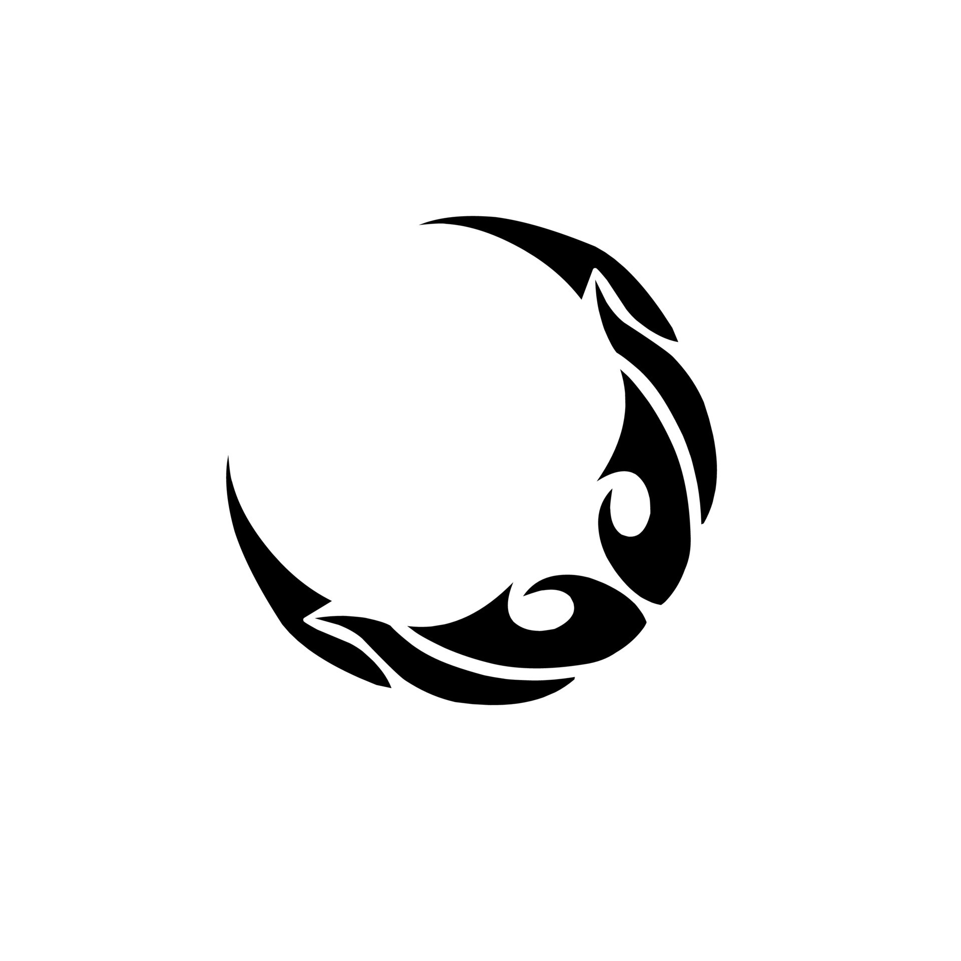 illustration vector graphic of tribal art tattoo crescent moon in black ...