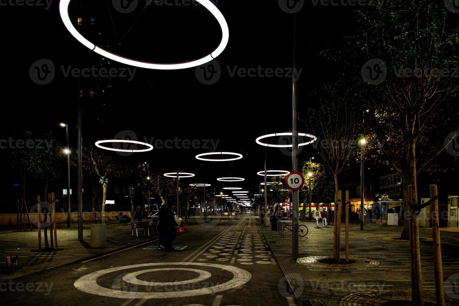 urban landscape of a street in Benidorm in Spain with interesting lighting photo