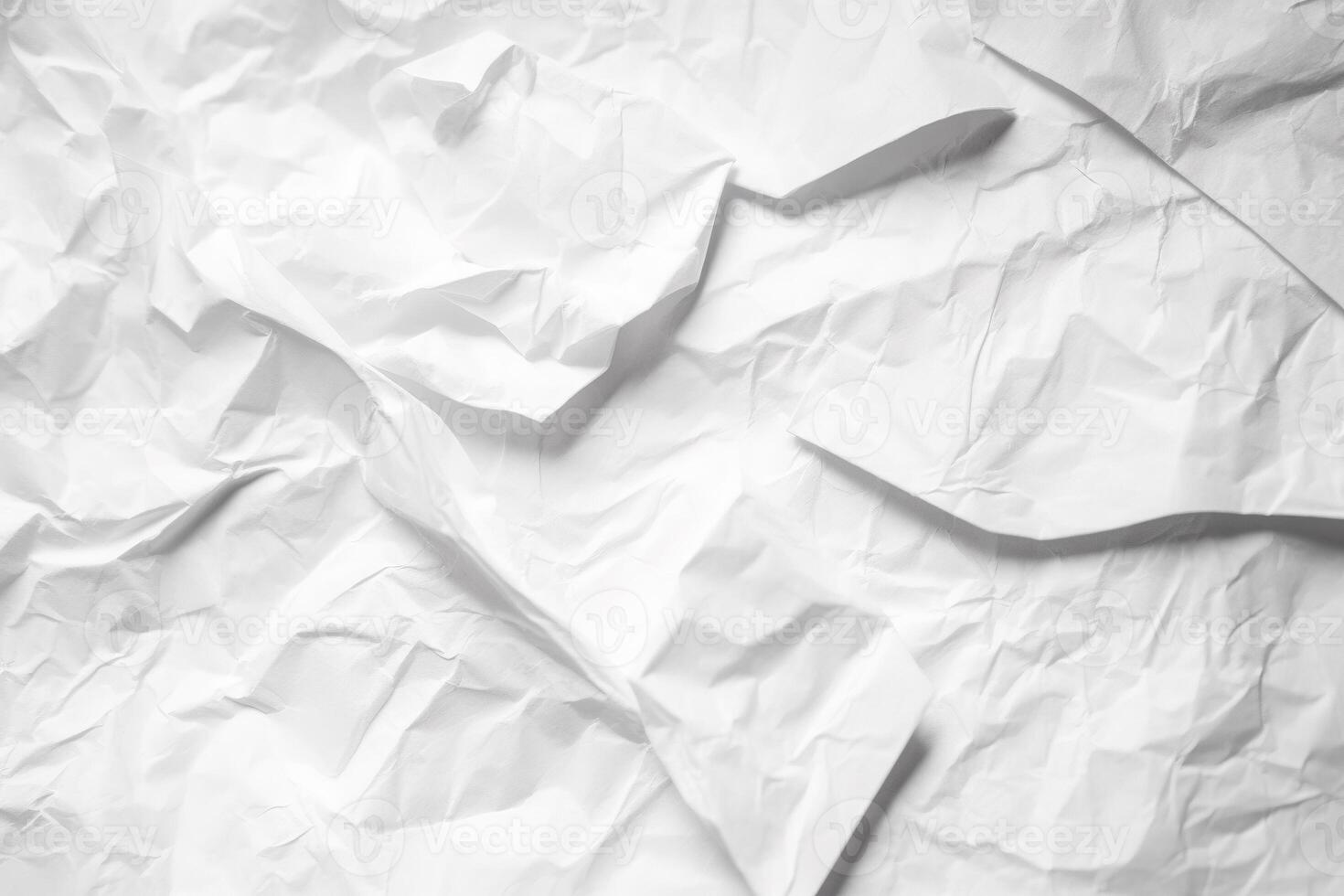 Design space white crumpled paper textured background. photo