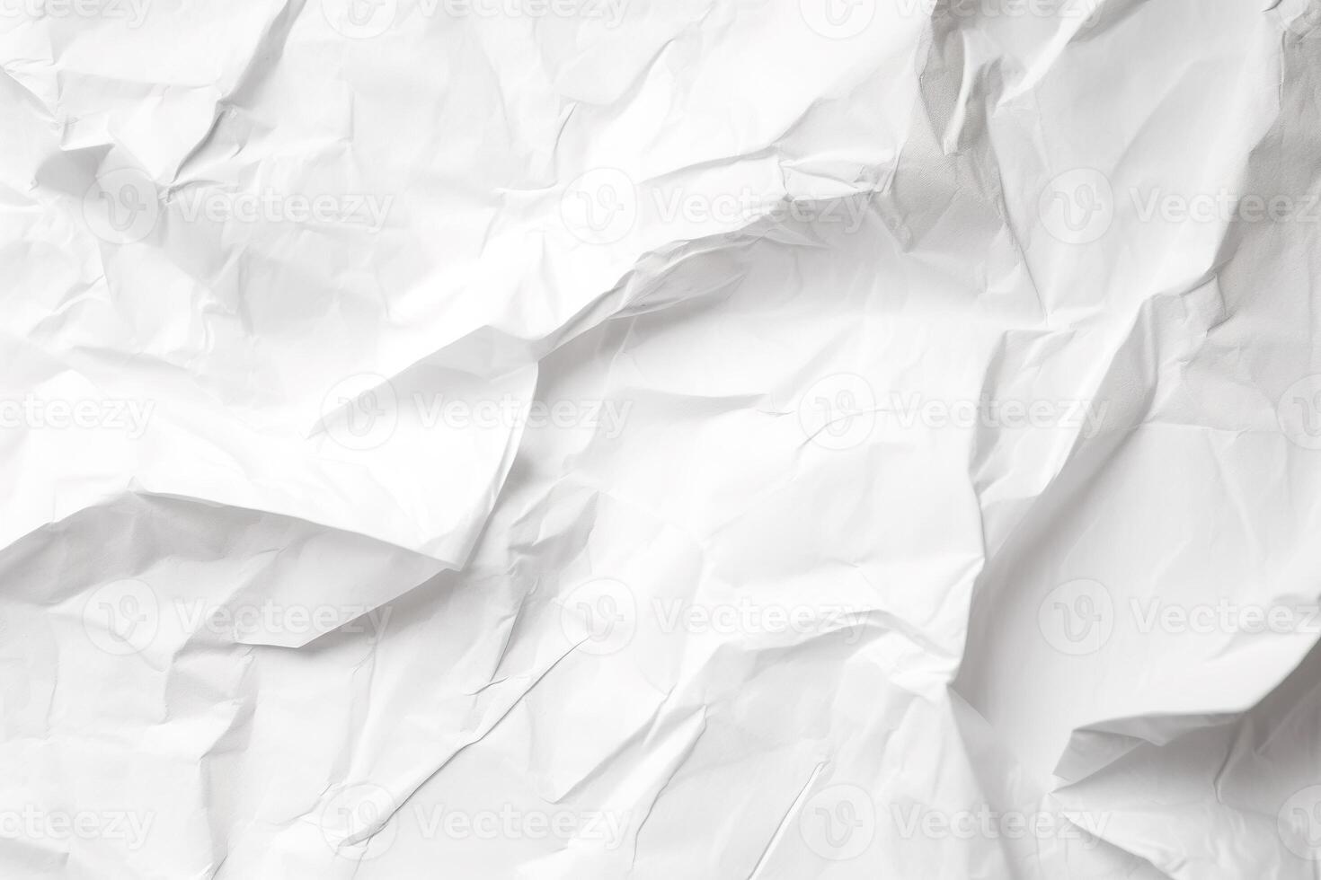 Design space white crumpled paper textured background. photo