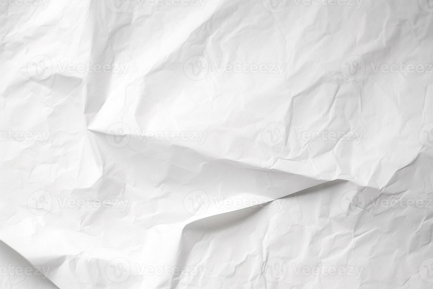 Design space white crumpled paper textured background. photo
