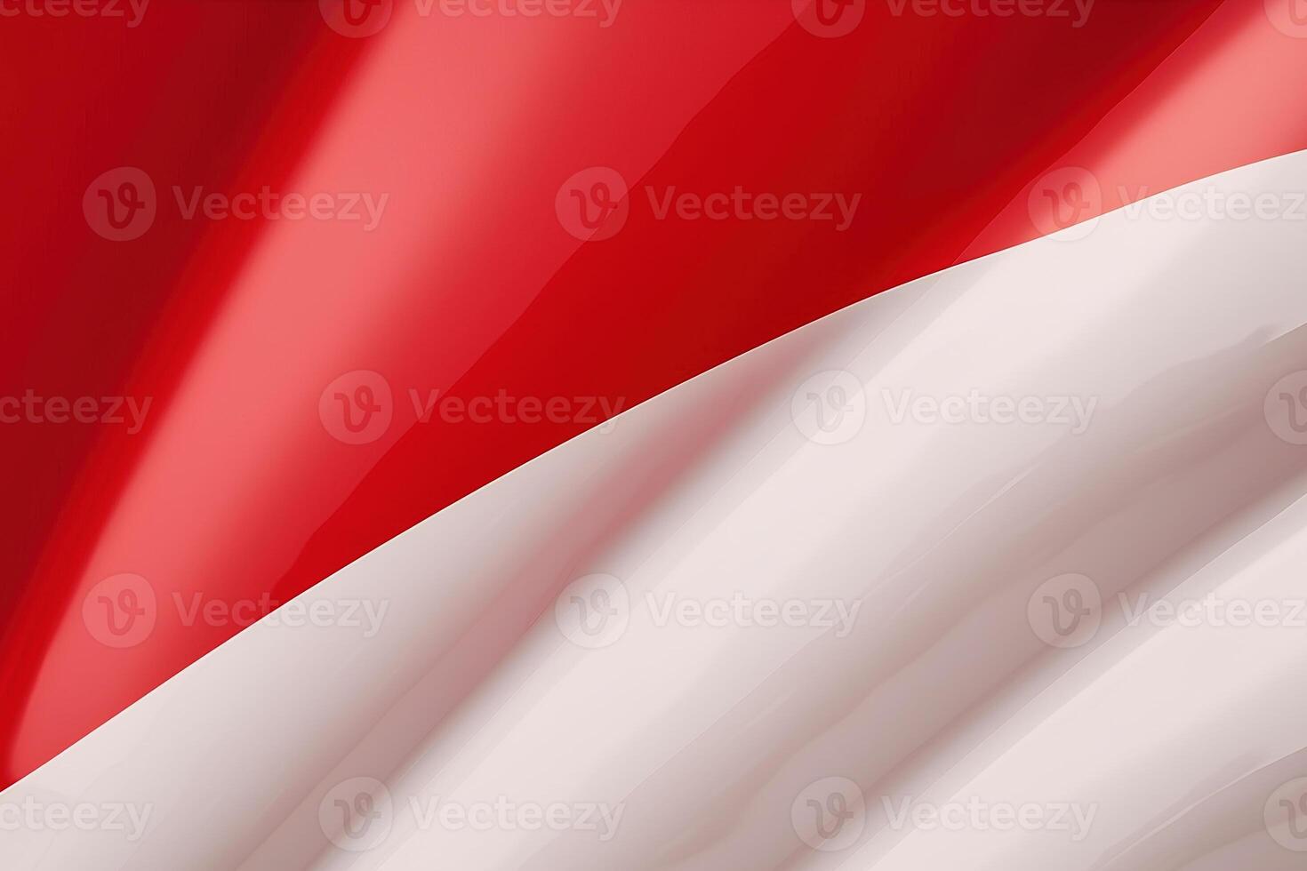 rojo y blanco fondo, ondulación nacional bandera de Indonesia, saludó muy detallado de cerca. ai generado foto