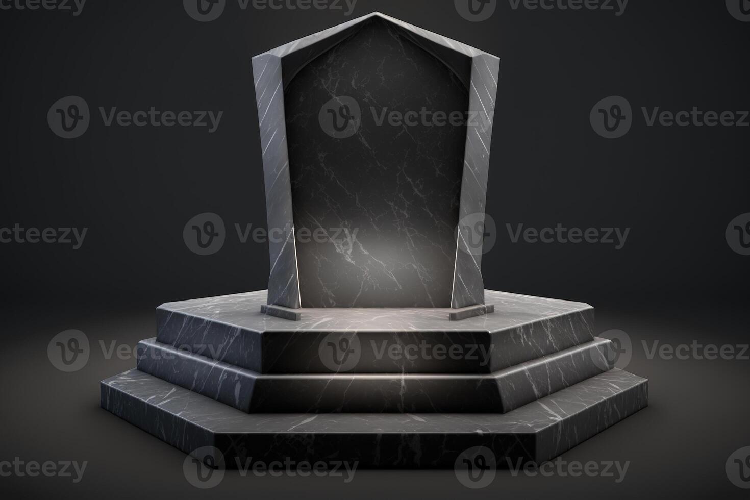 Realistic 3D luxury marble podium for product display. photo