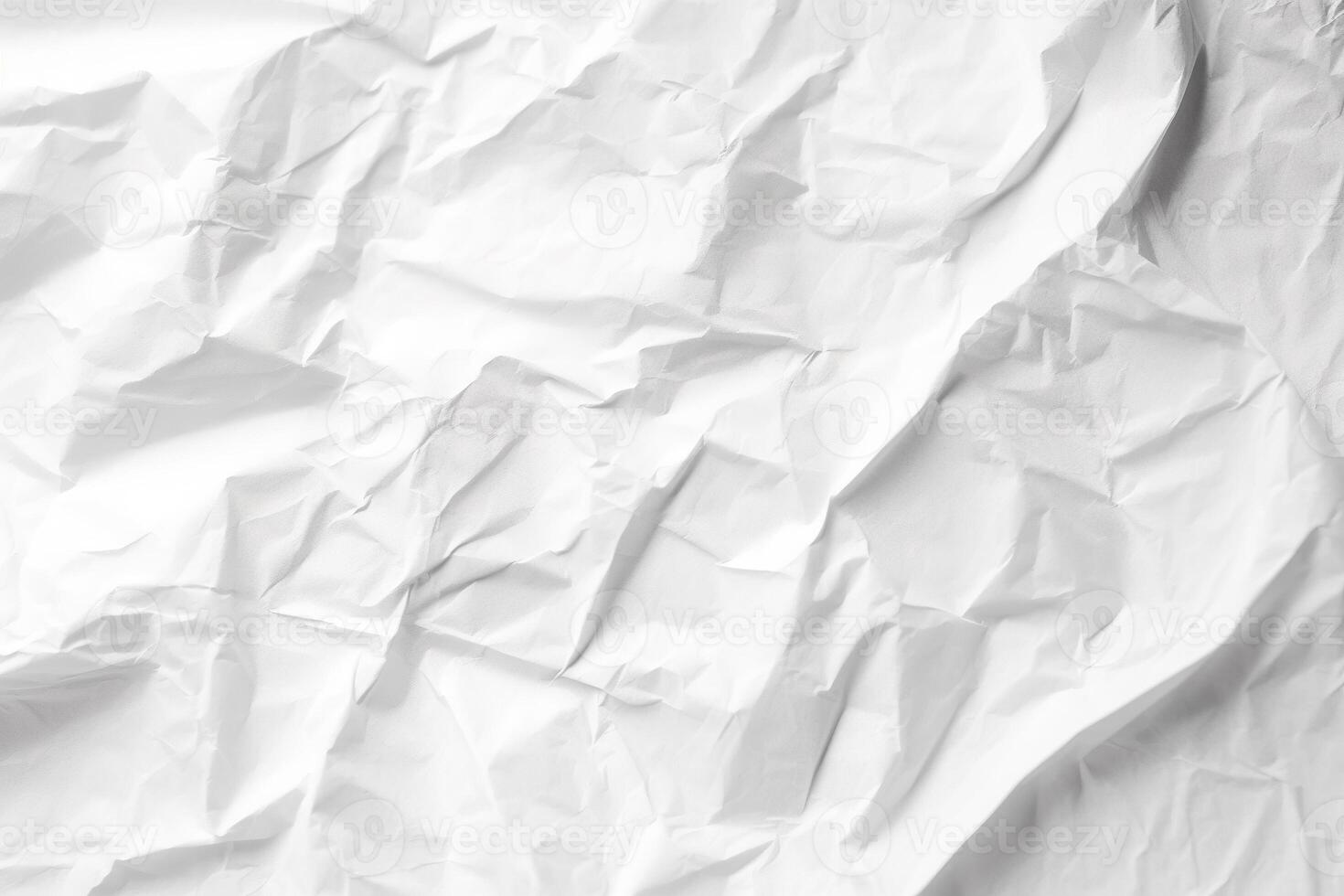 Design space white crumpled paper textured background. photo