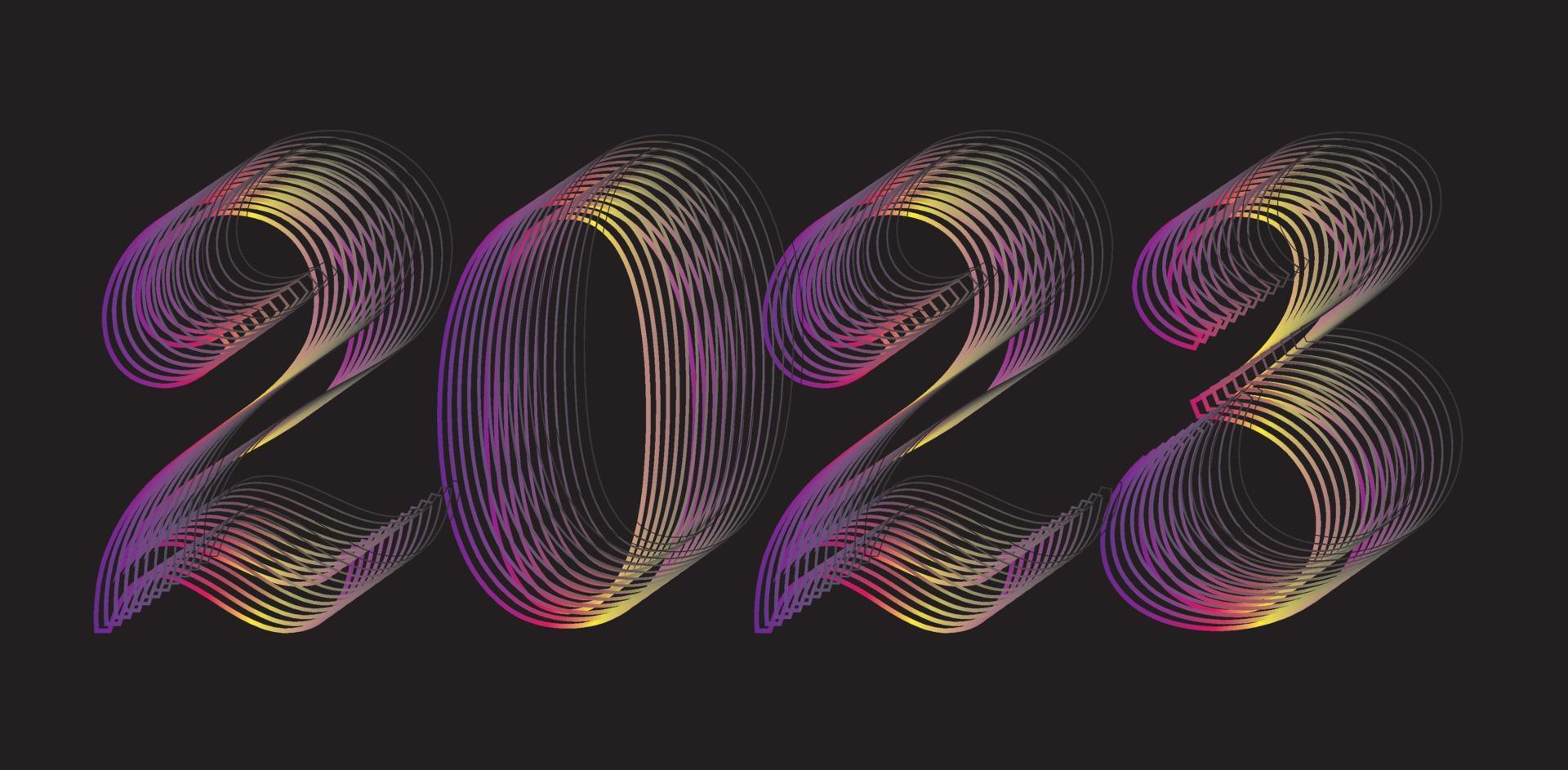 2023. Neon inscription. New Year. High quality vector illustration.