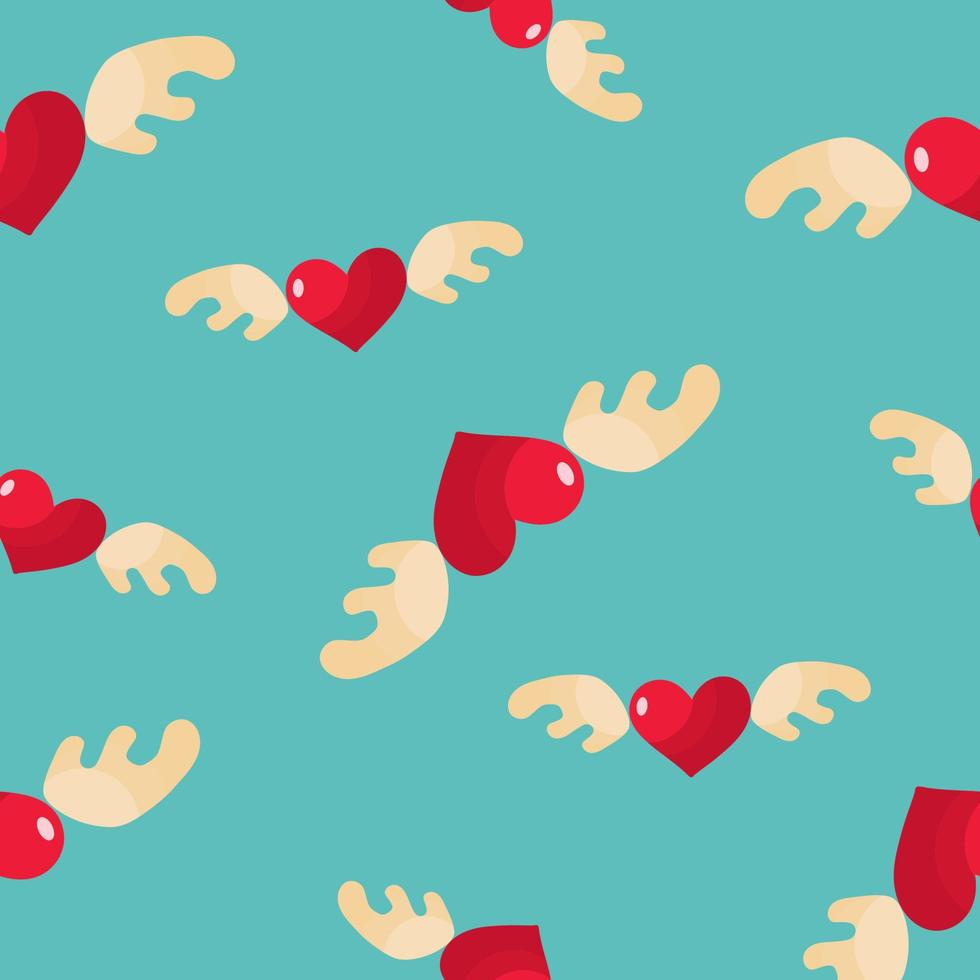 Pattern with hearts with wings. Love. Valentine's Day. High quality vector illustration.
