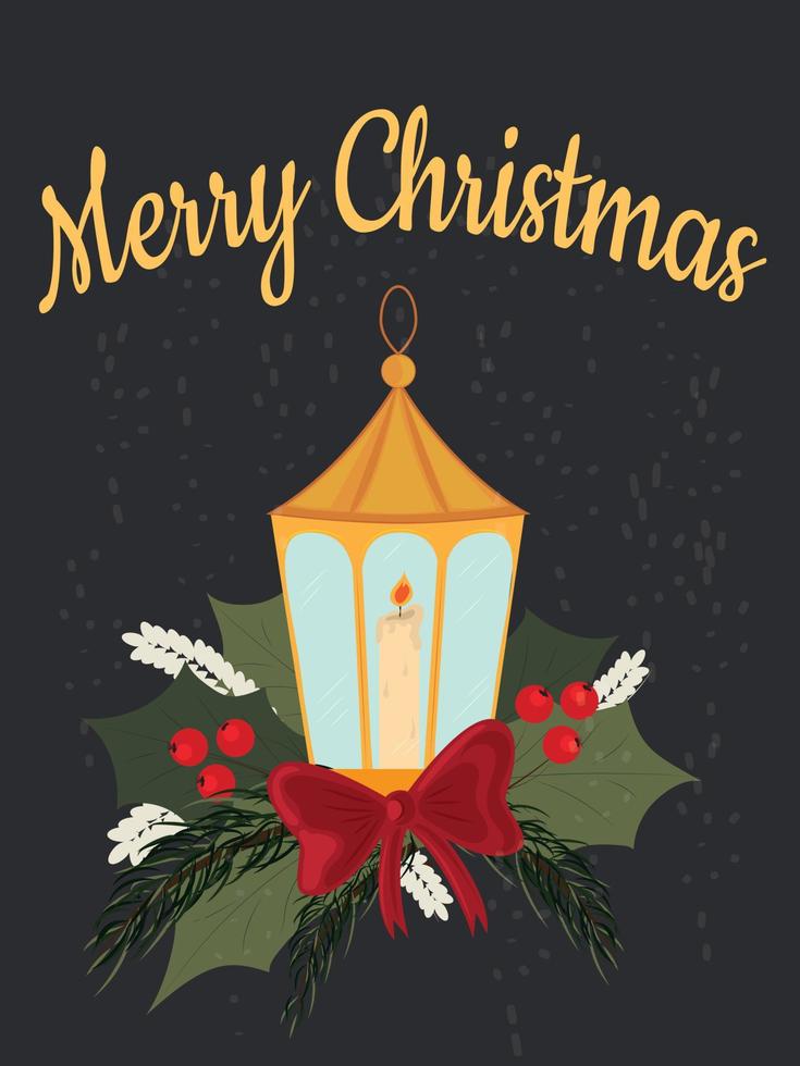 Navidad tarjeta. alegre Navidad. Navidad vela. alto calidad vector ilustración.