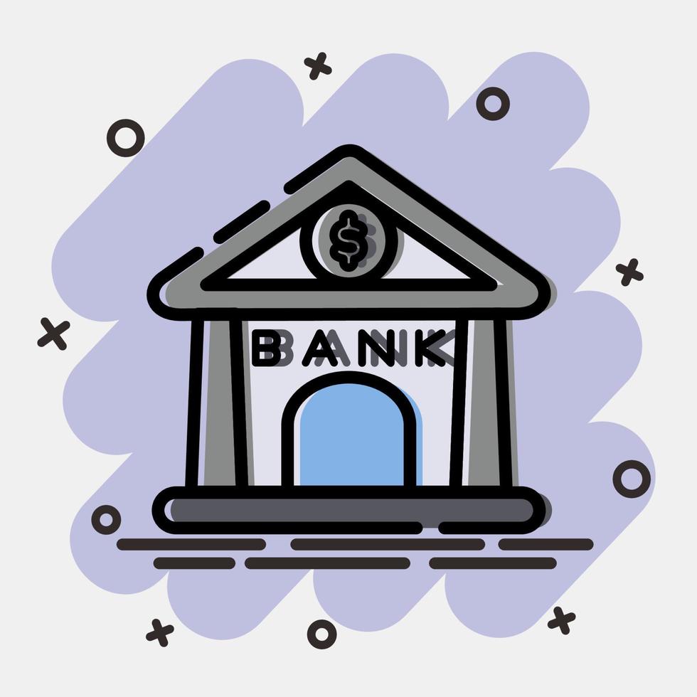 Icon bank. Building elements. Icons in comic style. Good for prints, web, posters, logo, site plan, map, infographics, etc. vector