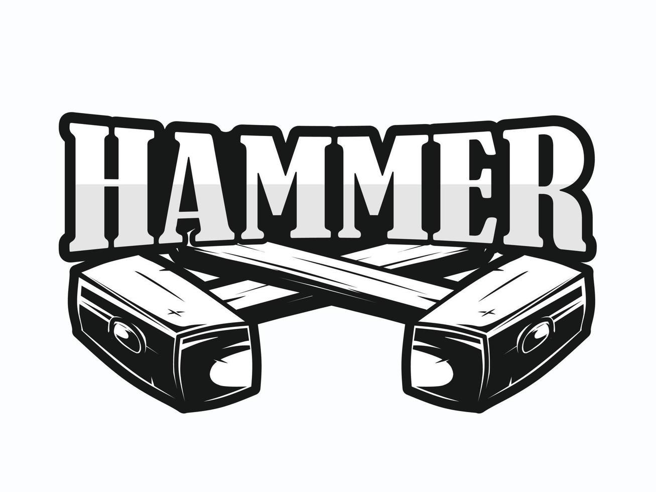 hammer typography logo design illustration vector