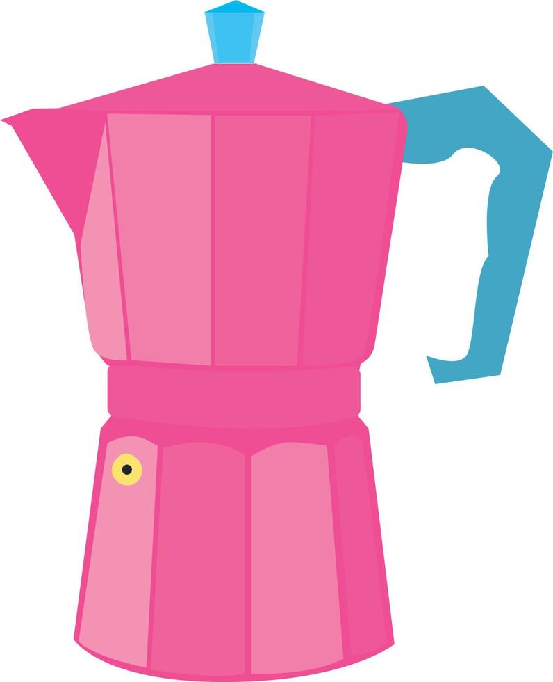 Geyser coffee maker pink. High quality vector image.