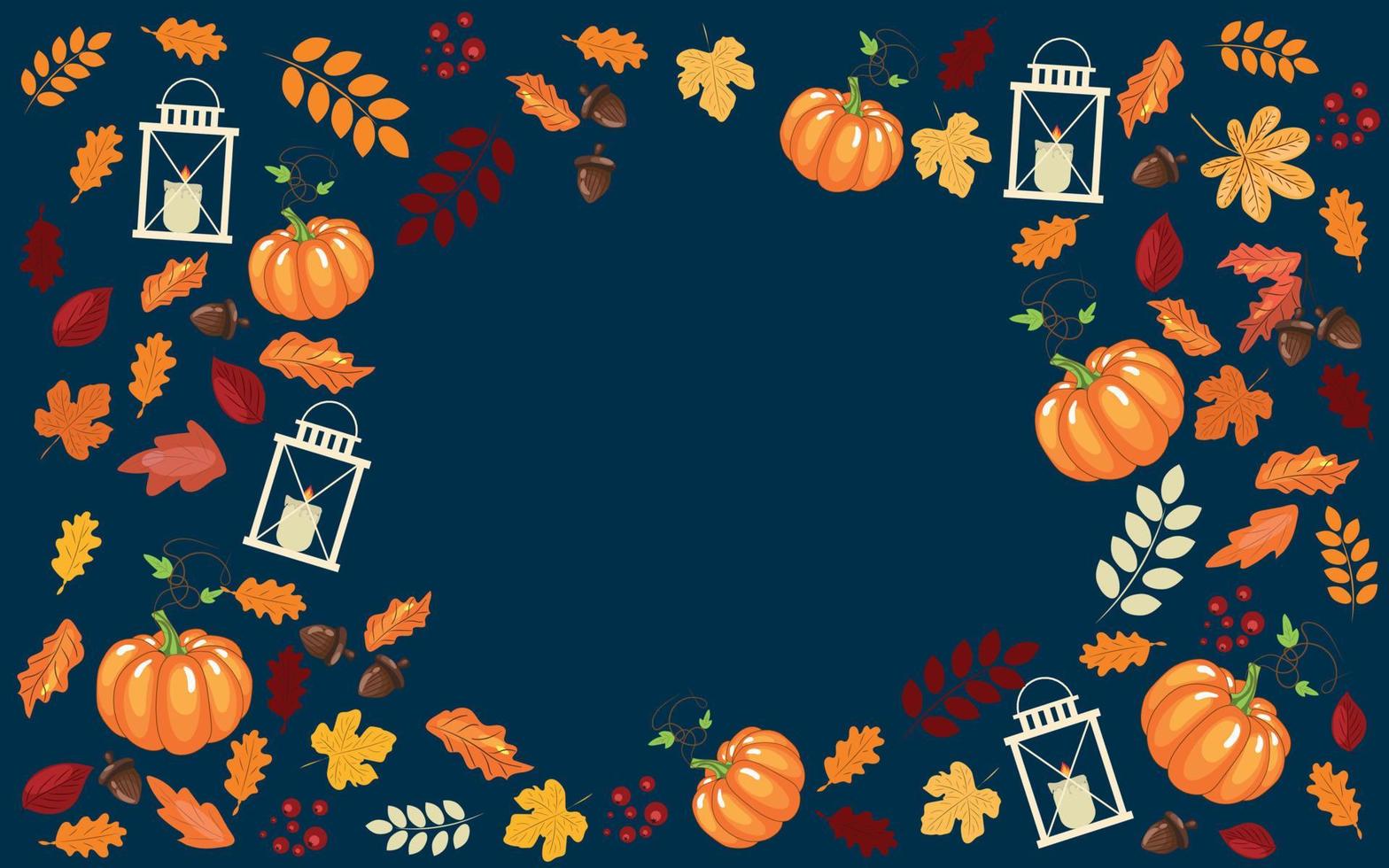 Autumn poster, banner. Pumpkin, Thanksgiving. High quality vector illustration.