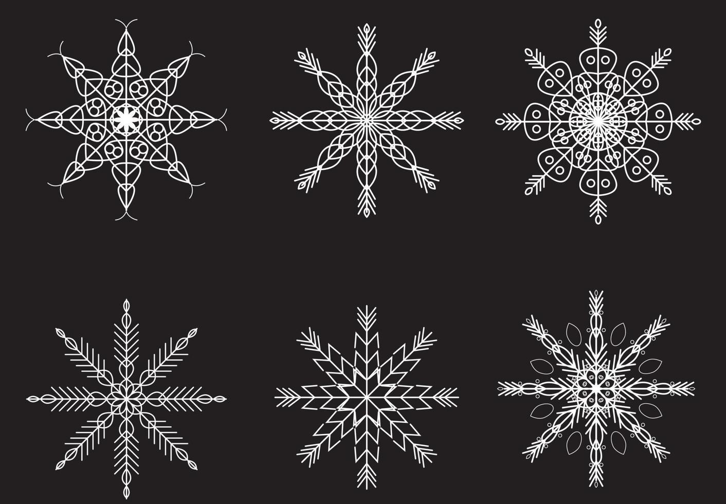 Set of vector snowflakes. High quality vector illustration.