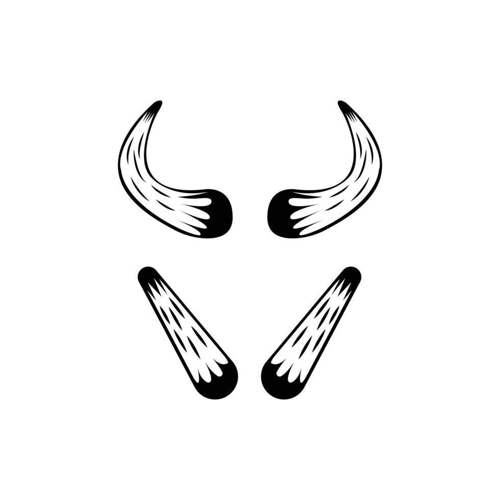 set of two horns icons isolated on white background vector