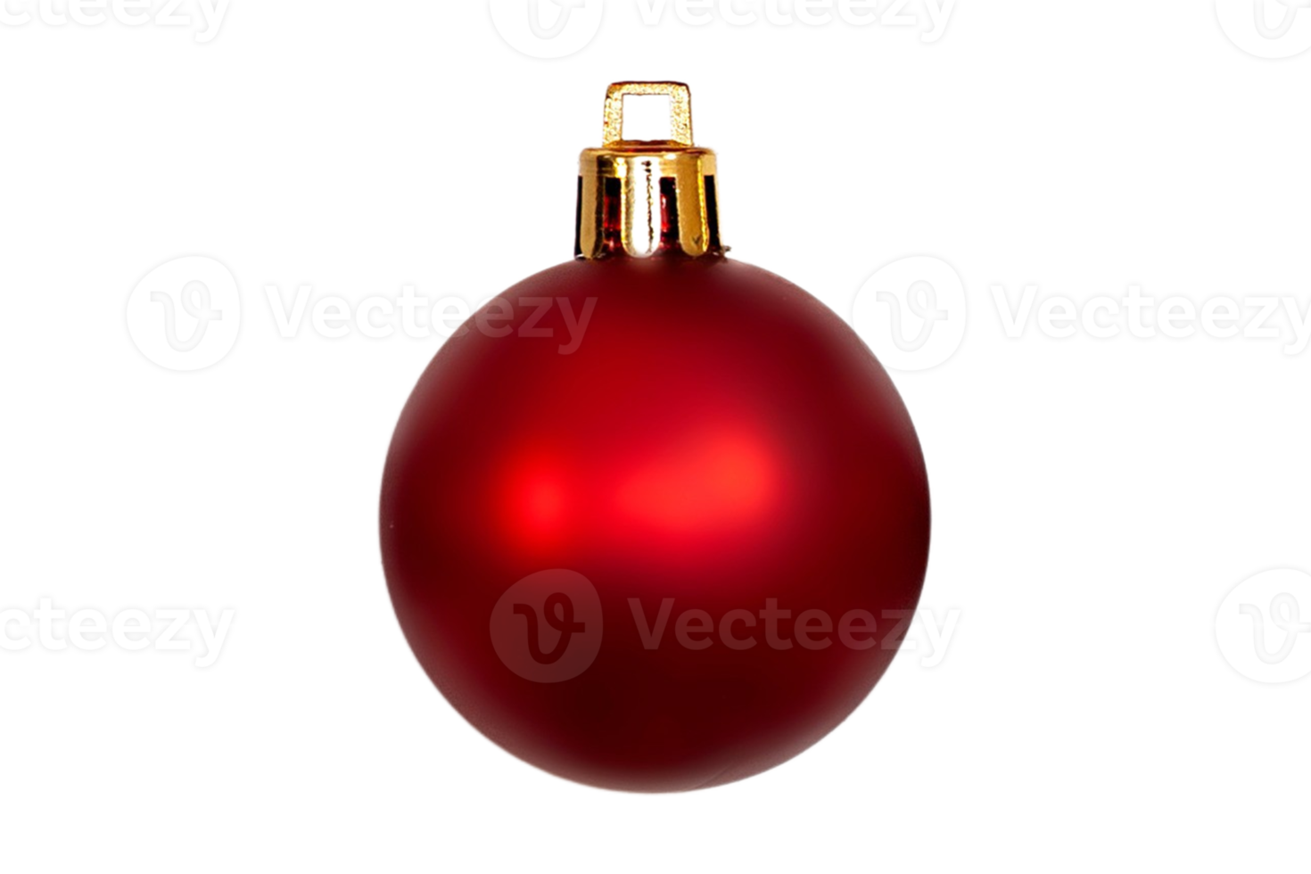Red christmas ball decoration isolated on a transparent background png