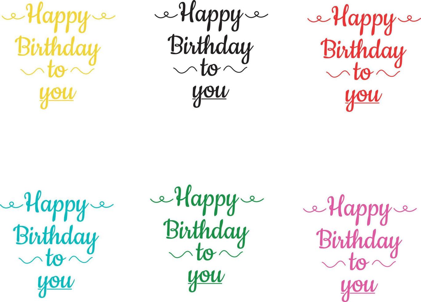 Lettering Happy Birthday in different colors. High quality vector illustration.