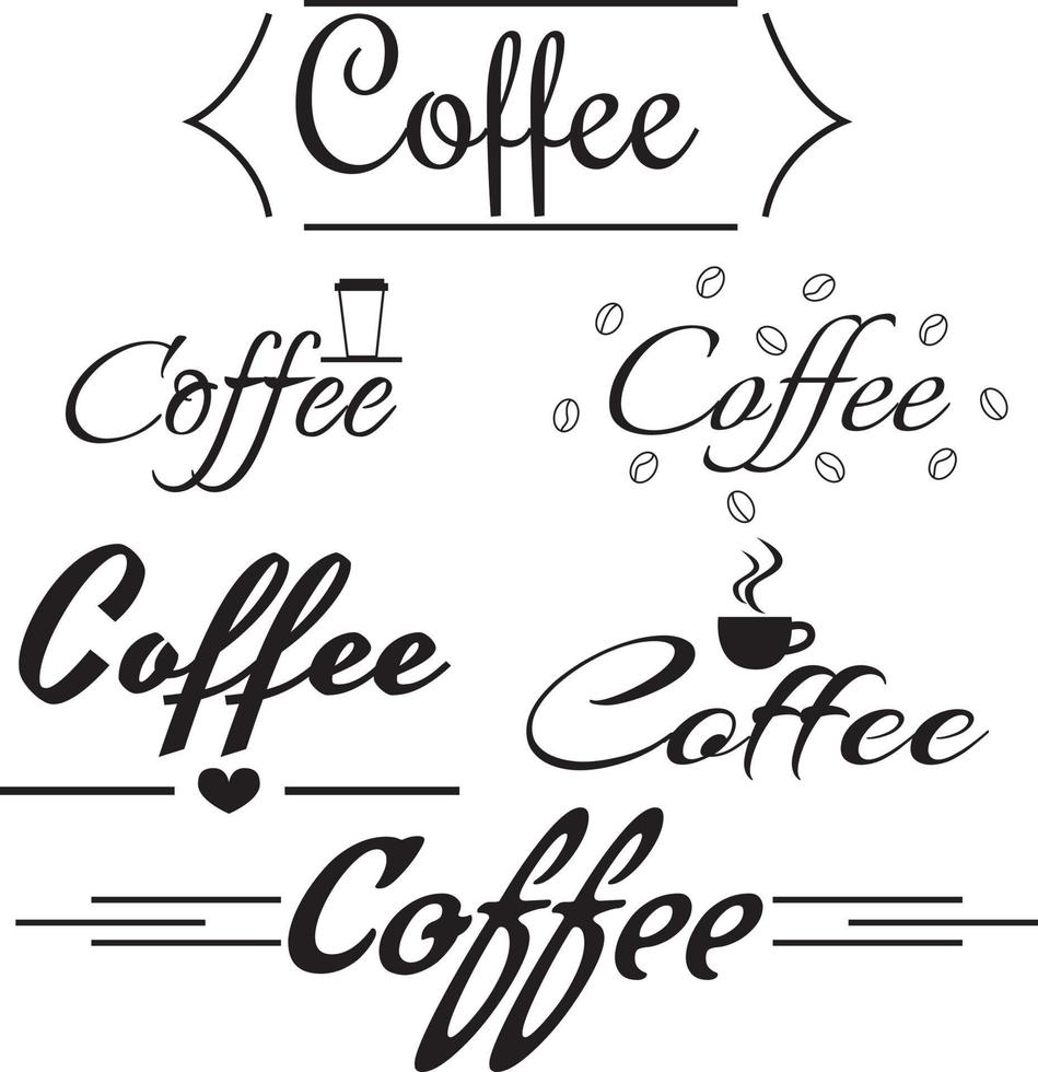 un conjunto de logos para un café tienda. letras café. alto calidad vector ilustración.