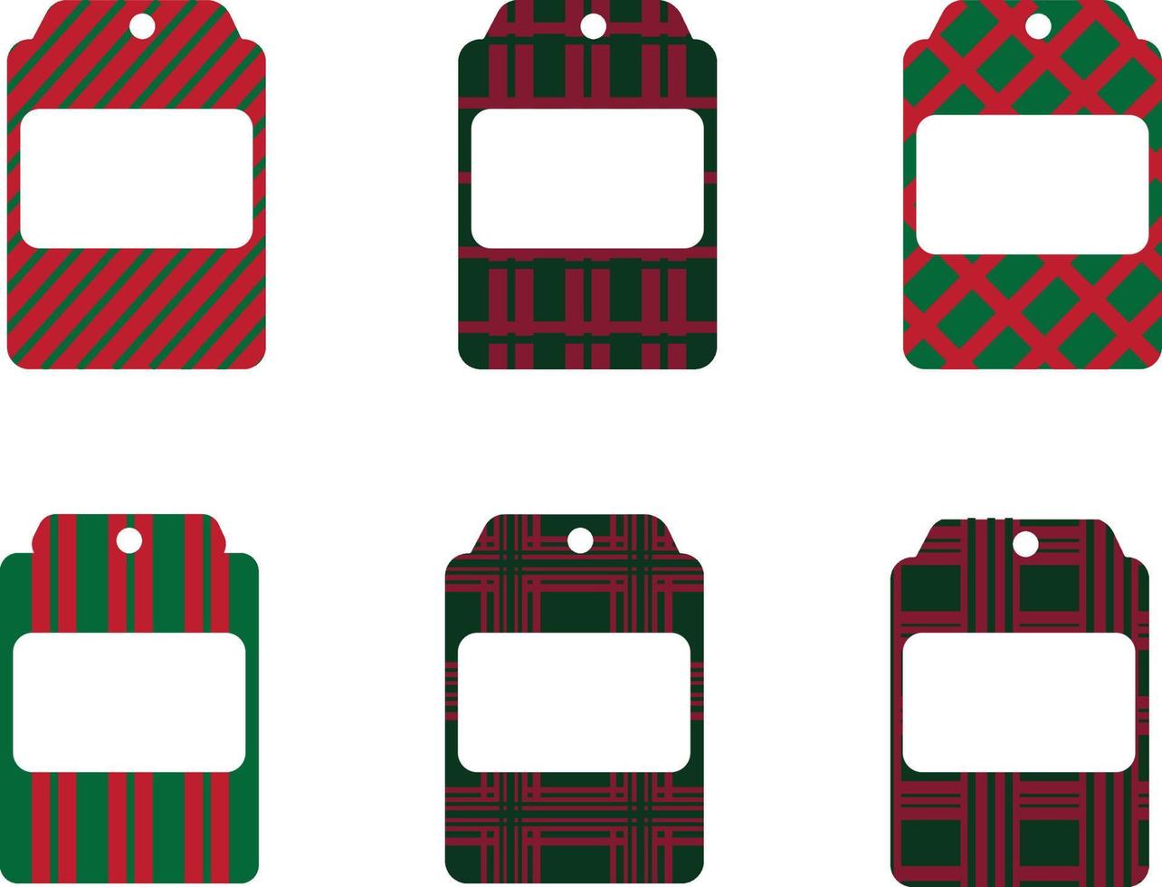 Set of Christmas tags. Scottish style. High quality vector illustration.