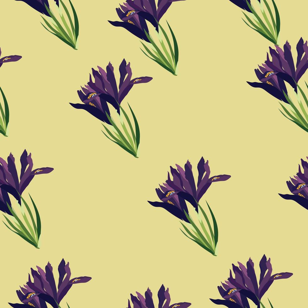 Pattern with irises. Flowers.Spring mood. High quality vector image.