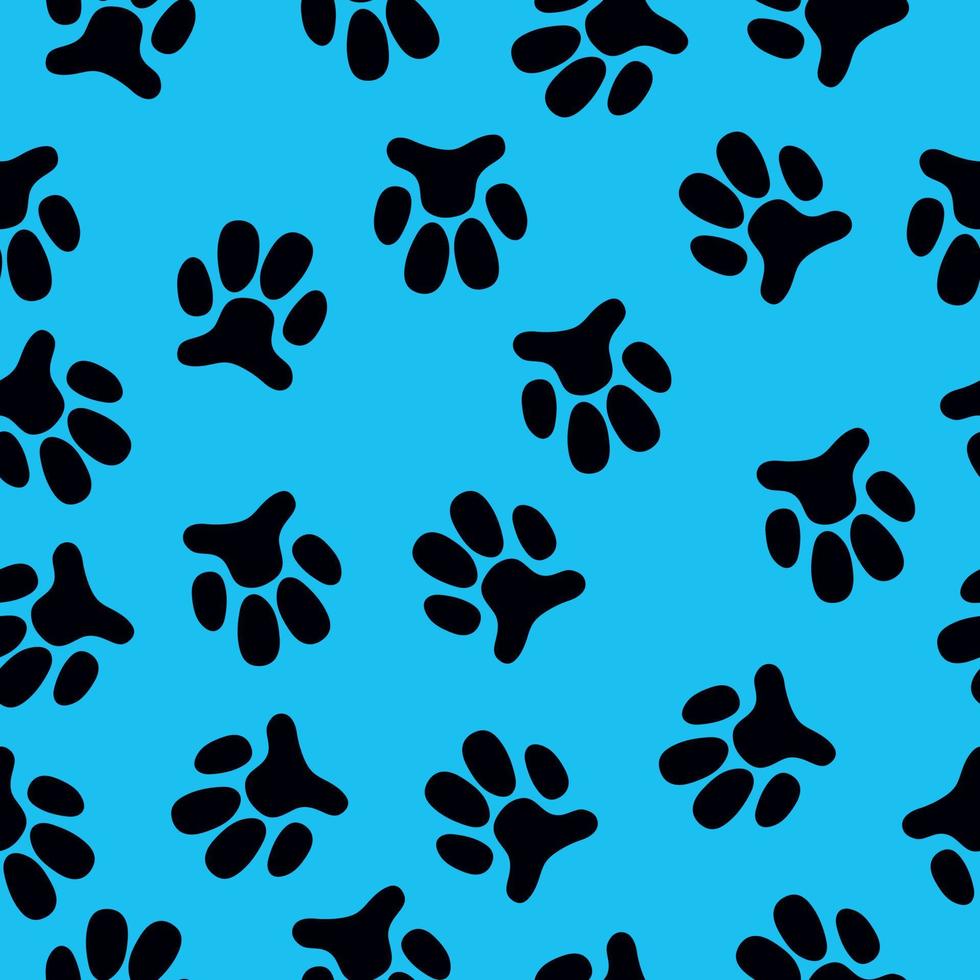 Pattern with dog paw prints. High quality vector image.