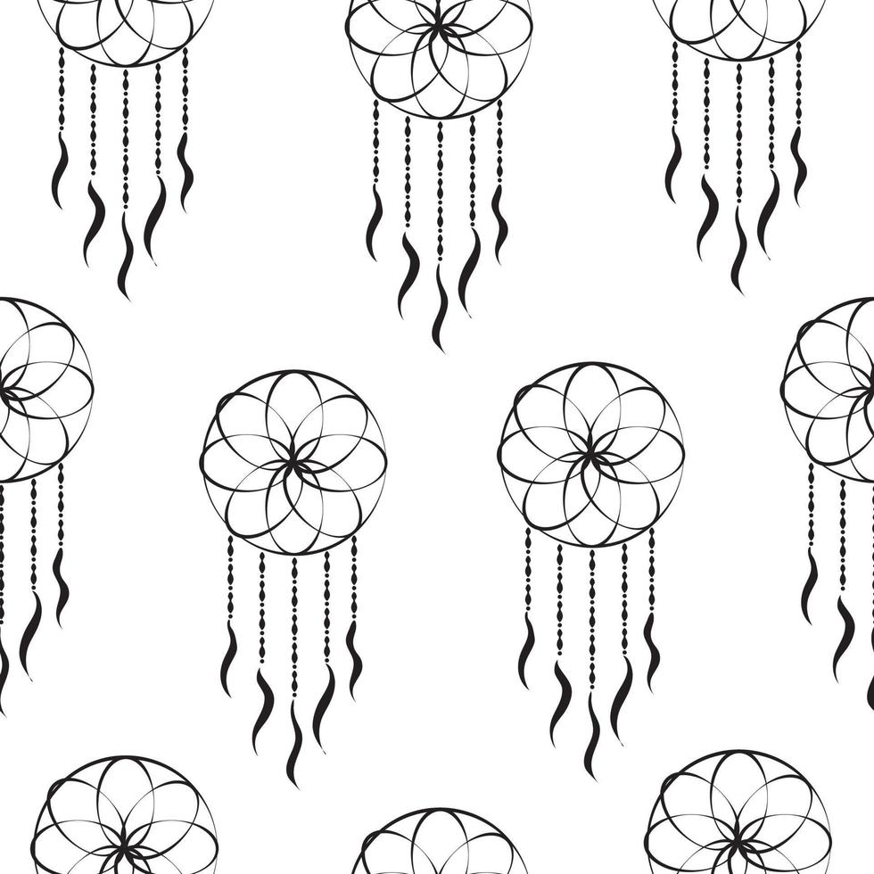 Vector pattern with dream catchers. High quality vector illustration.