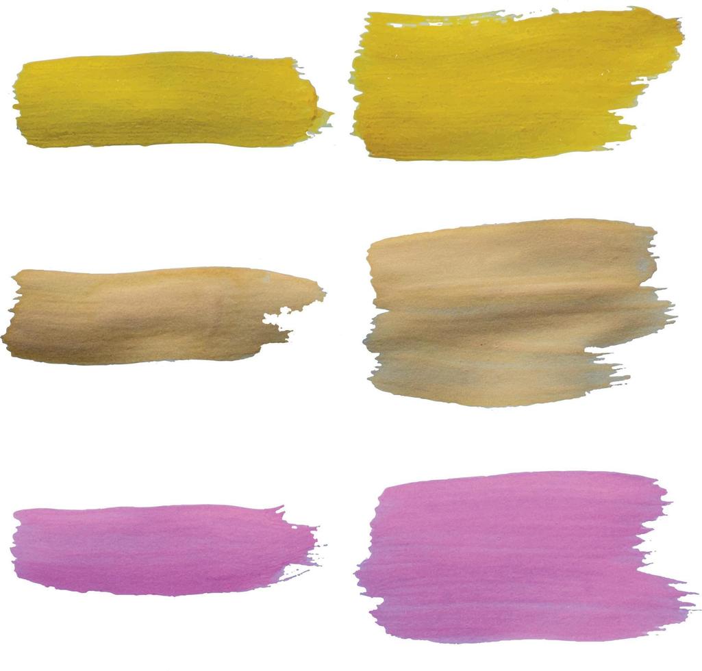 Watercolor brush strokes. Warm tones. High quality vector illustration.