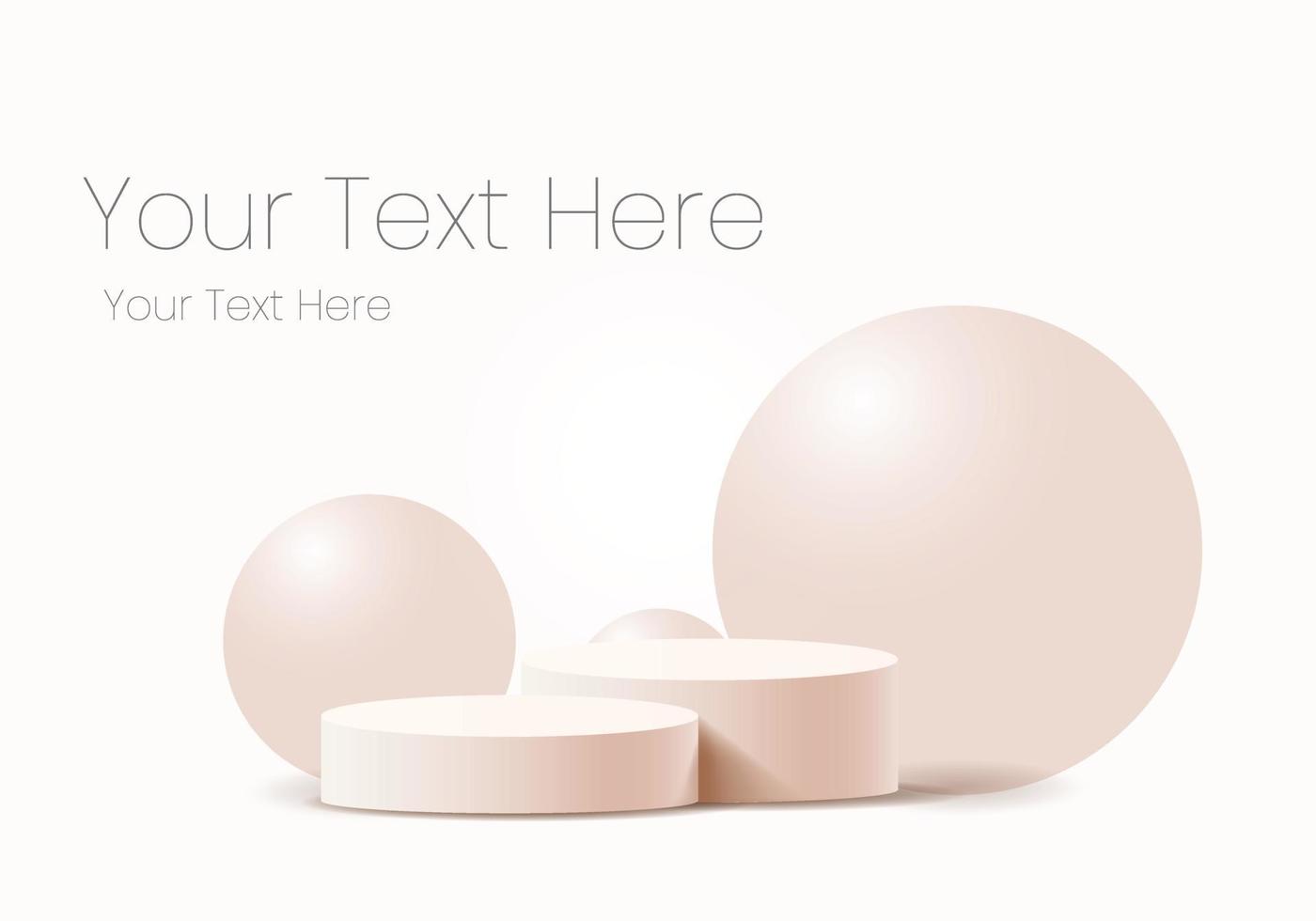 Realistic Beige Cylinder Podium on Abstract Background vector