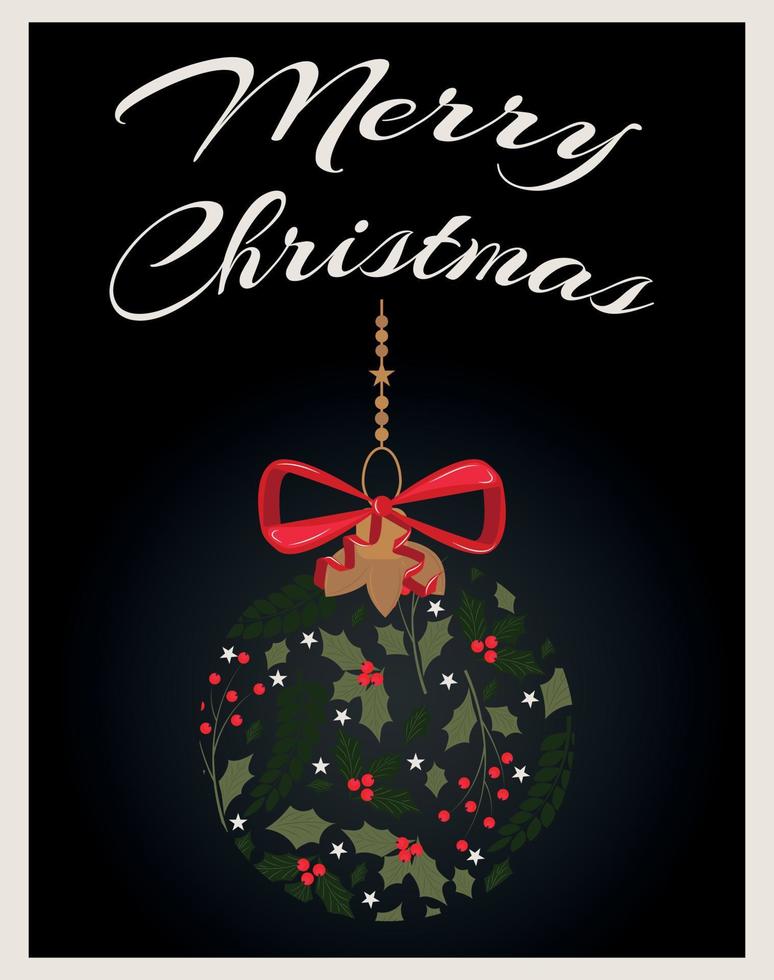 Christmas card. Merry Christmas. Christmas ball. High quality vector illustration.