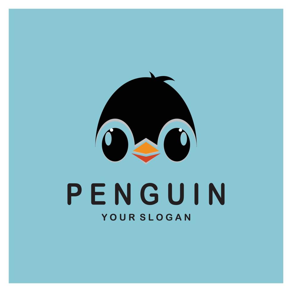 simple penguin logo design template illustration. vector