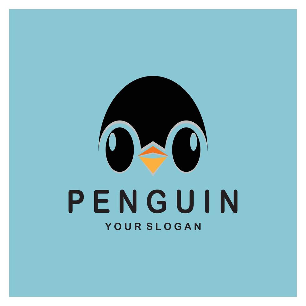 simple penguin logo design template illustration. vector