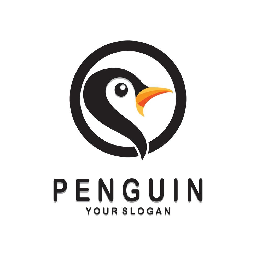 simple penguin logo design template illustration. vector
