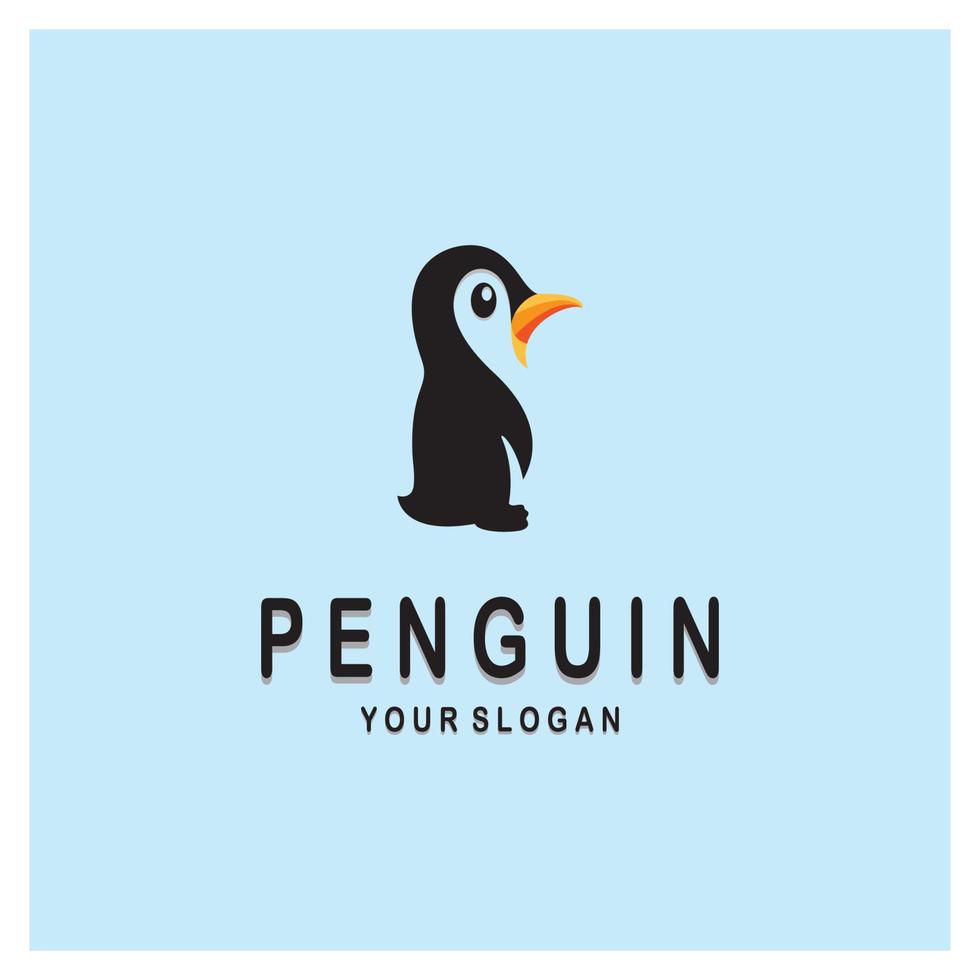 simple penguin logo design template illustration. vector