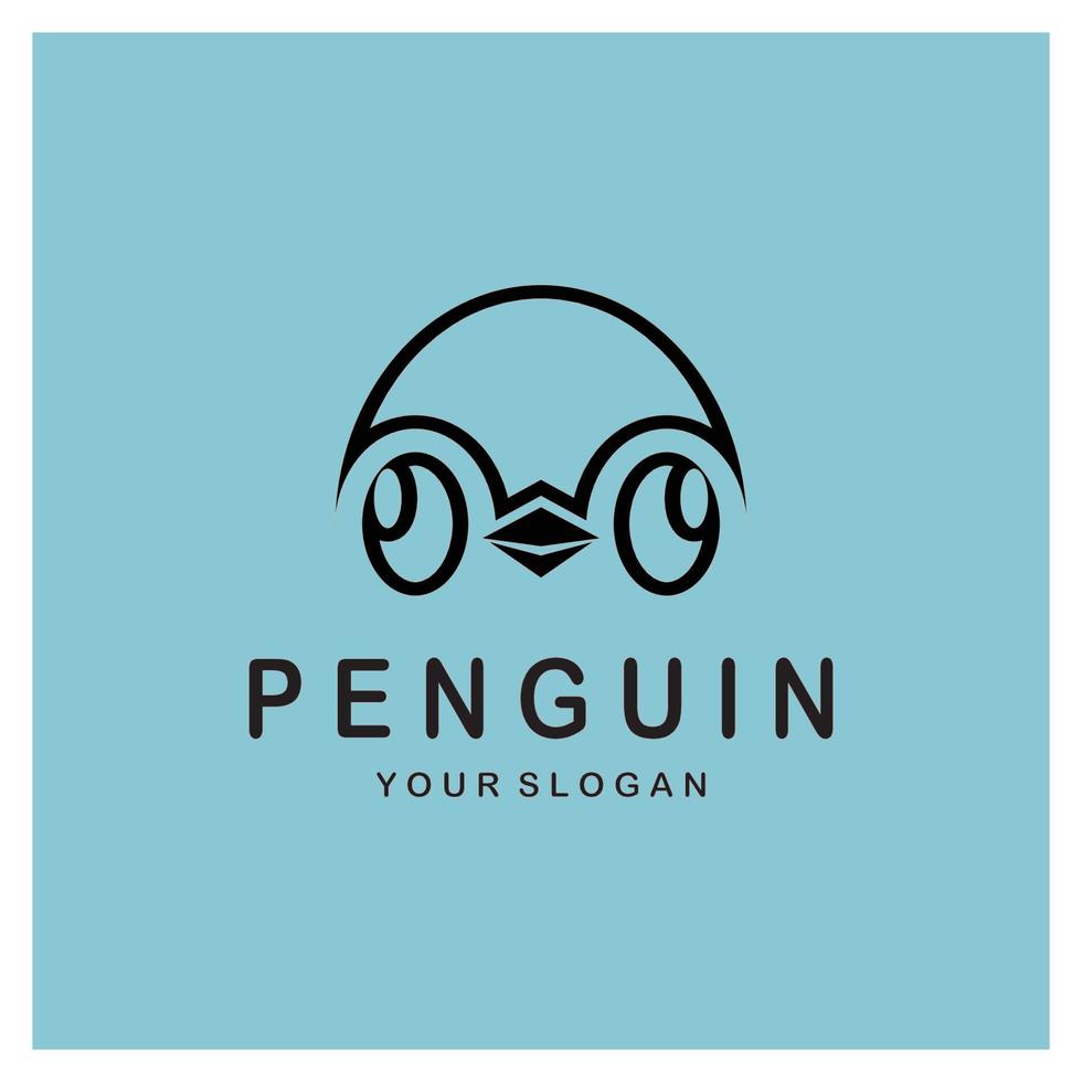 simple penguin logo design template illustration. vector