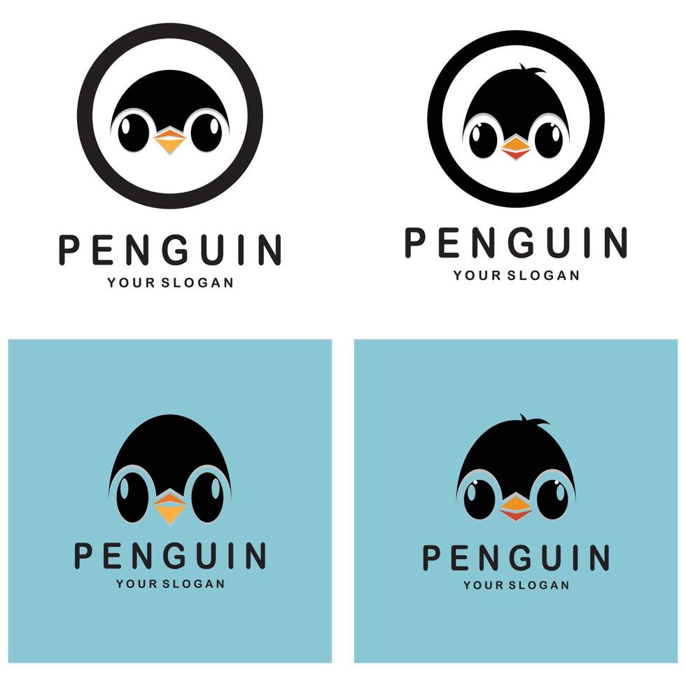 simple penguin logo design template illustration. vector