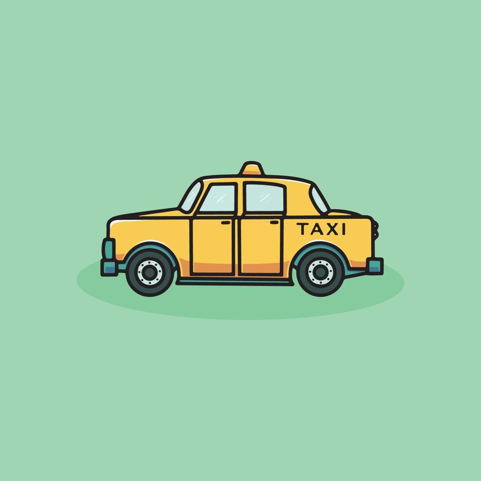 Cool taxi icon cartoon illustration vector