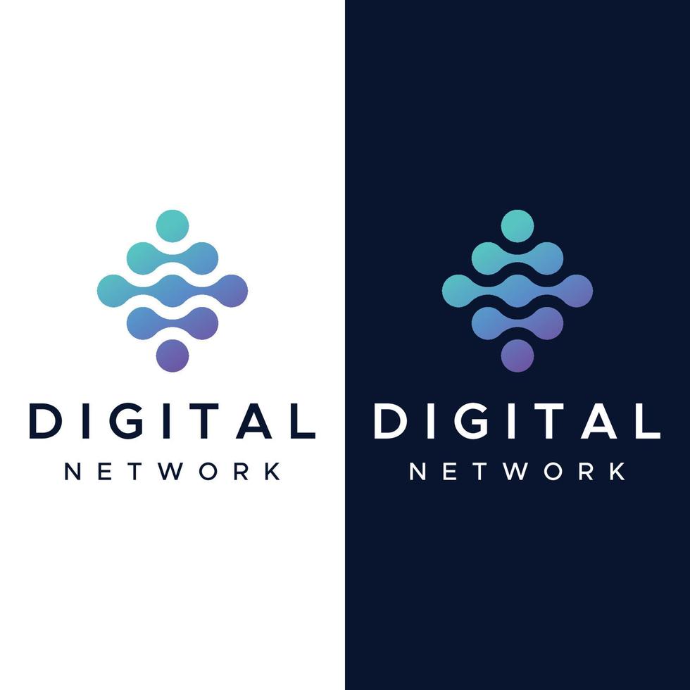Logo design of futuristic global data or modern internet network.Logotype for business, web, technology. vector
