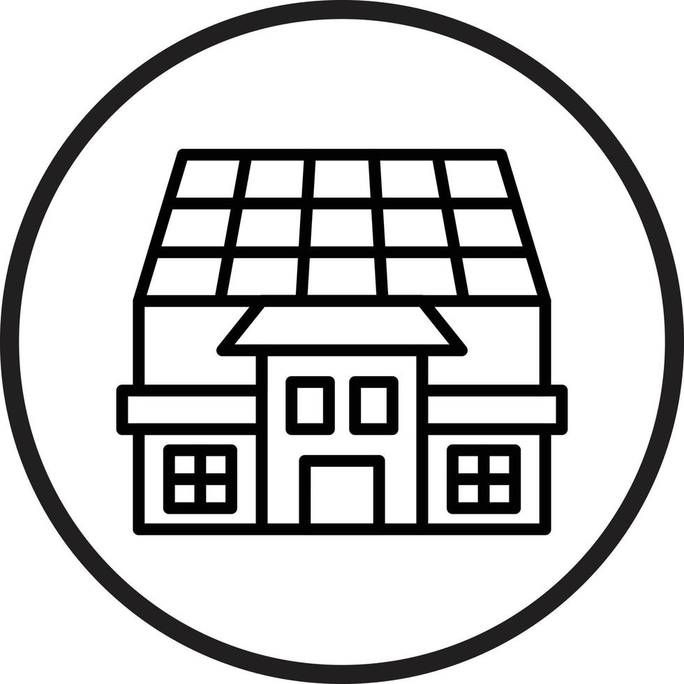 Solar House Vector Icon Style