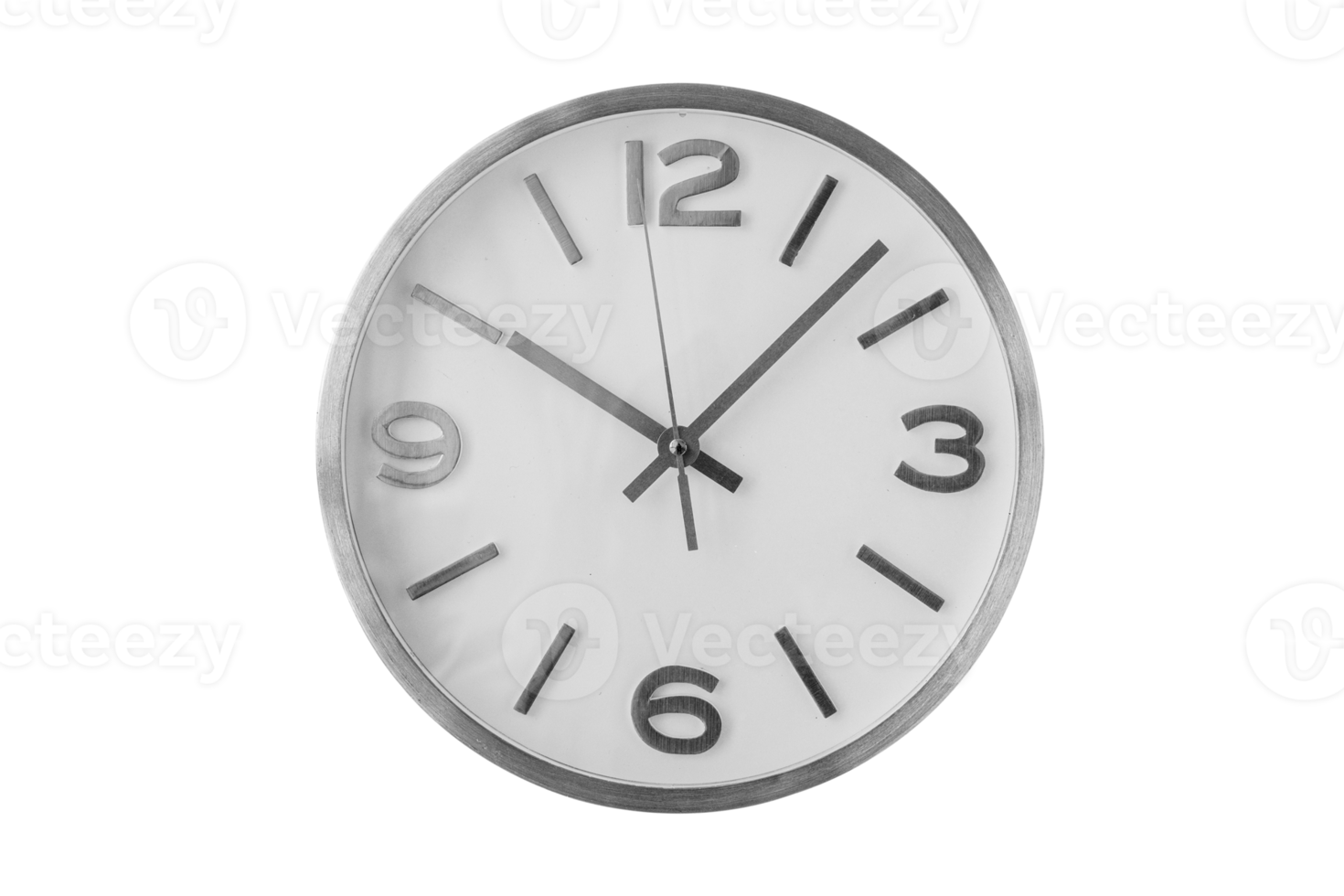 White wall clock isolated on a transparent background png